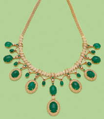 Prachtvolles Juwelencollier mit reichem Smaragdbesatz