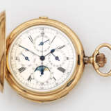 Goldene Herrentaschenuhr mit Chronograph, Repetition - photo 1
