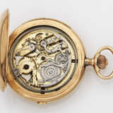 Goldene Herrentaschenuhr mit Chronograph, Repetition - фото 2