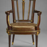 A LATE LOUIS XVI ORMOLU-MOUNTED MAHOGANY FAUTEUIL DE BUREAU - photo 2