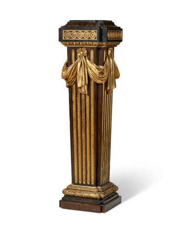 A LOUIS XVI EBONIZED AND GILTWOOD PEDESTAL - photo 1