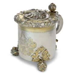 A BALTIC PARCEL-GILT SILVER LARGE TANKARD