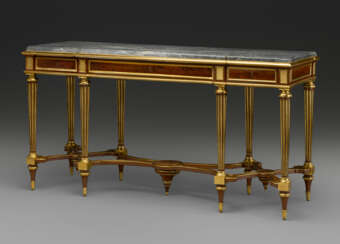 A LATE LOUIS XVI ORMOLU-MOUNTED MAHOGANY CONSOLE