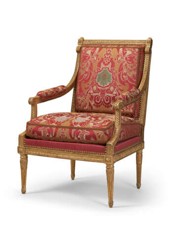 A LOUIS XVI GILTWOOD FAUTEUIL - photo 1