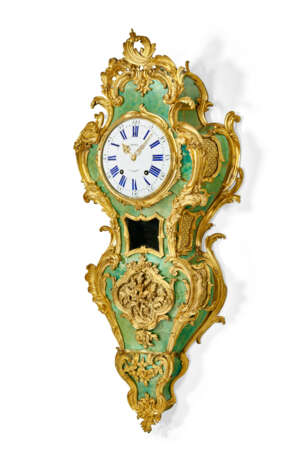 A LOUIS XV ORMOLU-MOUNTED AND BRASS-INLAID GREEN-STAINED HORN MUSICAL CARTEL A MUSIQUE - photo 1