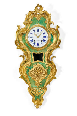 A LOUIS XV ORMOLU-MOUNTED AND BRASS-INLAID GREEN-STAINED HORN MUSICAL CARTEL A MUSIQUE - photo 2