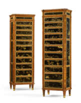 A PAIR OF LOUIS XVI ORMOLU-MOUNTED TULIPWOOD, CHINESE LACQUER AND VERNIS-DECORATED UPRIGHT COMMODES