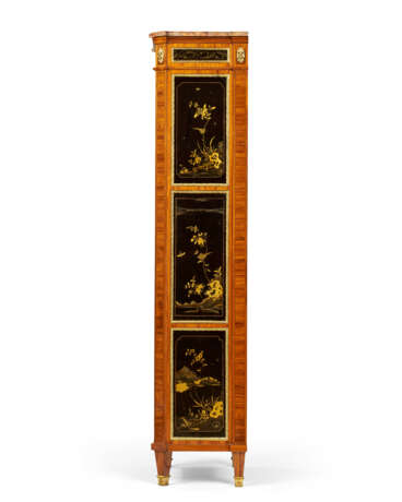 A PAIR OF LOUIS XVI ORMOLU-MOUNTED TULIPWOOD, CHINESE LACQUER AND VERNIS-DECORATED UPRIGHT COMMODES - photo 2