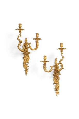 A PAIR OF LOUIS XV ORMOLU TWO-BRANCH WALL-LIGHTS - photo 1