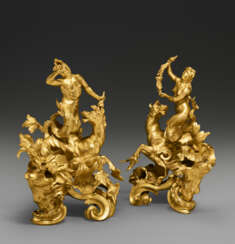 A PAIR OF EARLY LOUIS XV ORMOLU CHENETS