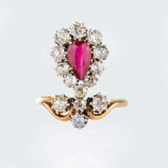 Jugendstil Diamant-Ring.