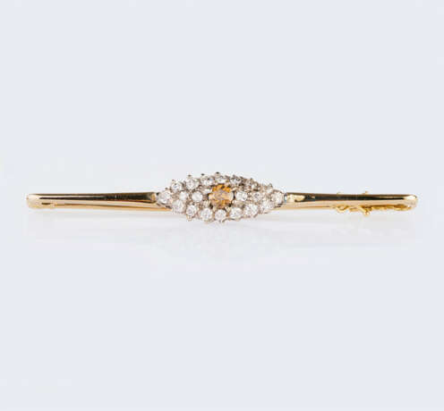 Brillant Stabbrosche mit Fancy-Brown Diamant. - photo 1