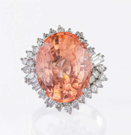 Äußerst seltener, hochkarätiger und natürlicher Padparadscha Saphir-Ring. - photo 1