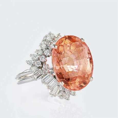 Äußerst seltener, hochkarätiger und natürlicher Padparadscha Saphir-Ring. - photo 2