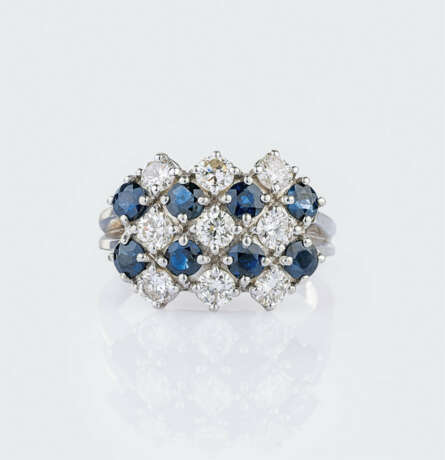 Vintage Diamant-Saphir Ring. - Foto 1