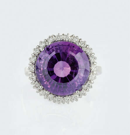 Großer Amethyst-Cocktailring. - Foto 1