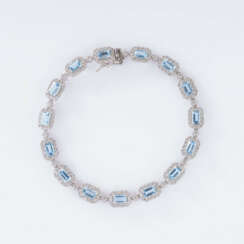 Feines Aquamarin-Brillant Armband.