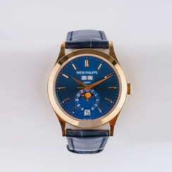 Patek Philippe. Herren-Armbanduhr 'Annual Calendar Blue'.