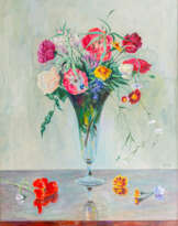Emil Orlik (Prag 1870 - Berlin 1932). Blumen in einer Glasvase.