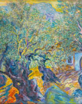 Ulrich Leman (Düsseldorf 1885 - Deià/Mallorca 1988). Ölbäume in Mallorca.