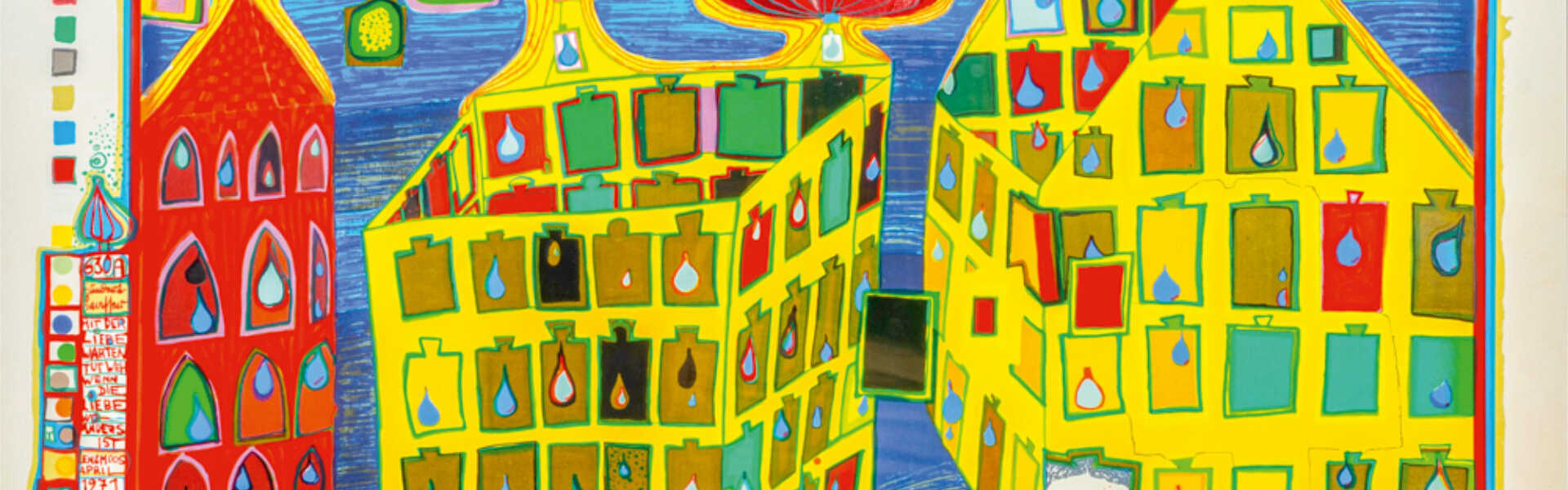 Friedensreich Hundertwasser (Wien 1928 - vor Australien 2000). Look at it on a rainy day.