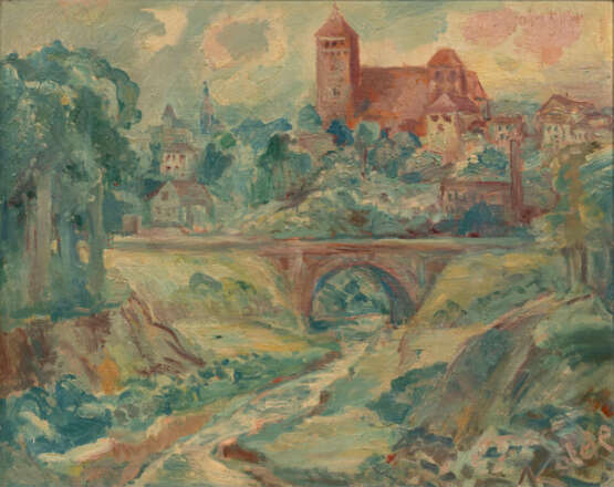 Alexander Kolde (Neuhaldensleben 1886 - Flensburg 1963). Rastenburg mit Kirche St. Georg. - photo 1