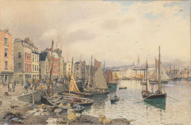 Themistokles von Eckenbrecher (Athen 1842 - Goslar 1921). Hafen von Plymouth.