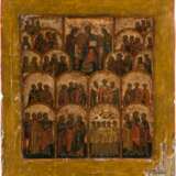 A RARE ICON SHOWING 'ALL SAINTS' WITH SILVER BASMA - photo 2