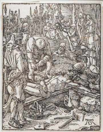 Albrecht Dürer (Nürnberg 1471 - Nürnberg 1528). Christus wird an das Kreuz genagelt. - photo 1