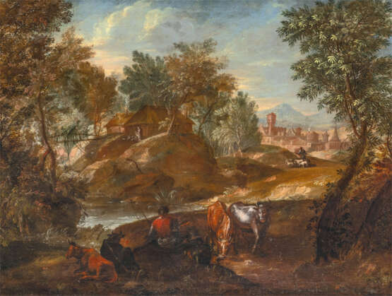 Alexander Keirincx (Antwerpen 1600 - Amsterdam 1652), Nachfolger. Südliche Landschaft mit Hirten. - photo 1