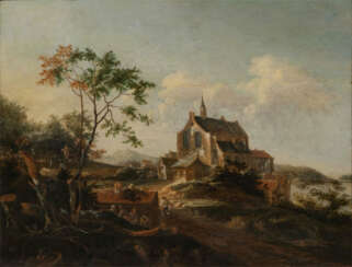 Johann Melchior Roos (Heidelberg 1663 - Kassel 1731). Landschaft mit Kirche.