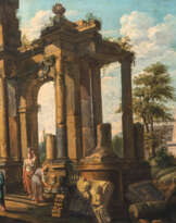 Giovanni Paolo Panini (Piacenza 1691 - Rom 1765), Umkreis. Capriccio mit Ruinen.