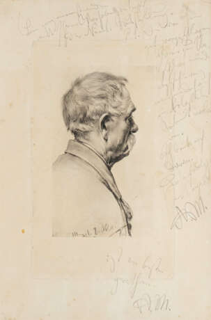 Adolph von Menzel (Breslau 1815 - Berlin 1905). Text an Franz von Lenbach. - фото 1