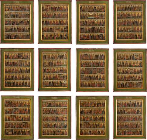 A RARE SET OF TWELVE MENOLOGICAL ICONS SHOWING THE MONTHS OF THE YEAR - photo 1