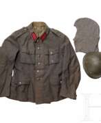 Finlande. Helm M 40, Kopfhaube und Feldbluse M 36 eines Artilleristen