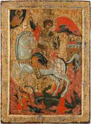 A LARGE ICON OF ST. GEORGE KILLING THE DRAGON