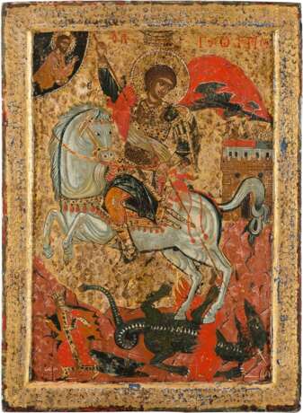 A LARGE ICON OF ST. GEORGE KILLING THE DRAGON - Foto 1