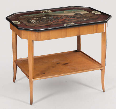 Biedermeier-Tisch mit Bildnisplatte - photo 1