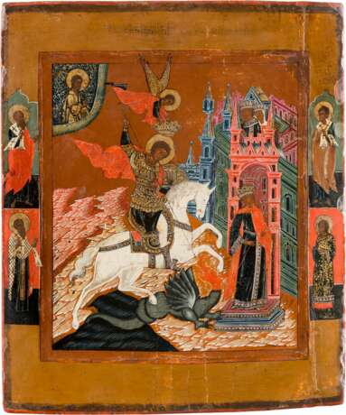 A FINE ICON SHOWING ST. GEORGE KILLING THE DRAGON - photo 1