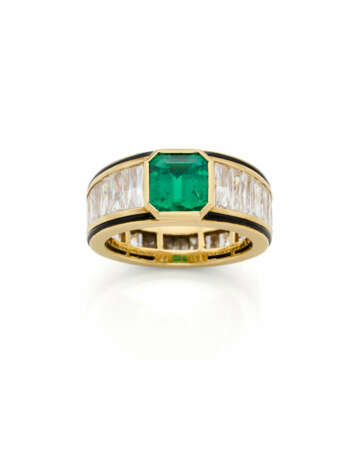 Octagonal ct. 1.50 circa emerald, baguette diamond… - Foto 1