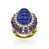 Lapis lazuli, enamel and diamond yellow gold ring,… - фото 2