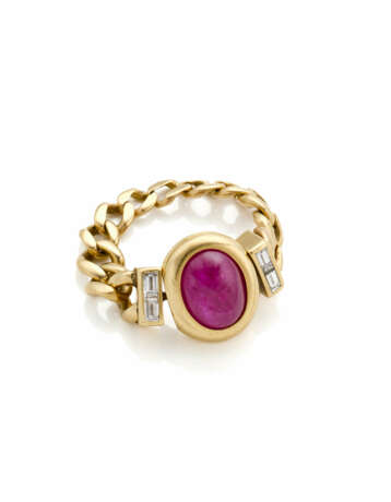 BULGARI | Cabochon ct. 4.50 circa ruby, baguette d… - photo 1