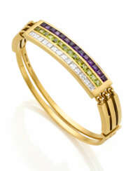 BULGARI | Carré diamond, amethyst and peridot yell…