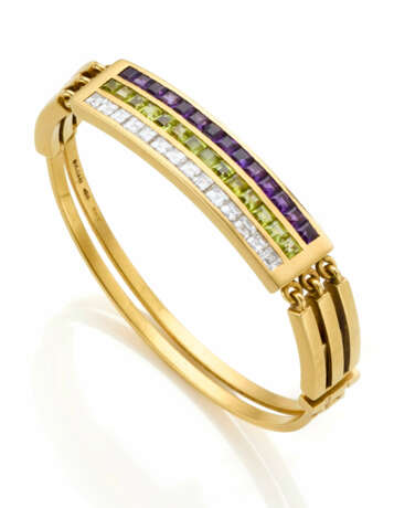 BULGARI | Carré diamond, amethyst and peridot yell… - фото 1