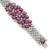 Ruby, pink sapphire and diamond white gold band br… - Foto 1