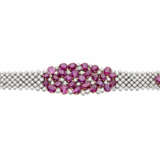 Ruby, pink sapphire and diamond white gold band br… - Foto 4