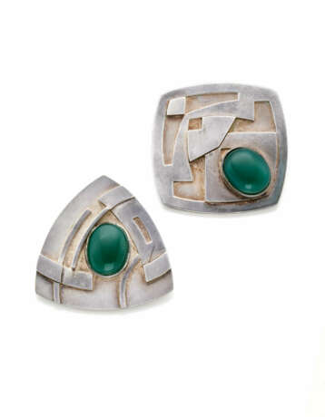 ALDO GALLI | Lot comprising a pair of green gemsto… - Foto 1