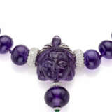 Amethyst graduated bead necklace accented with dia… - photo 2