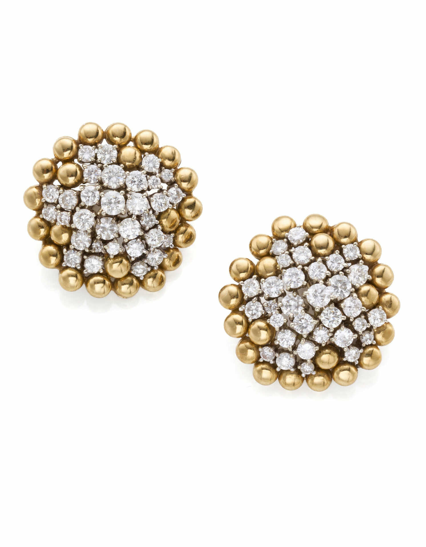 Diamond and bi-coloured gold earrings, diamonds in…