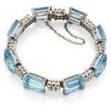 Octagonal aquamarine, diamond and white gold modul… - фото 1